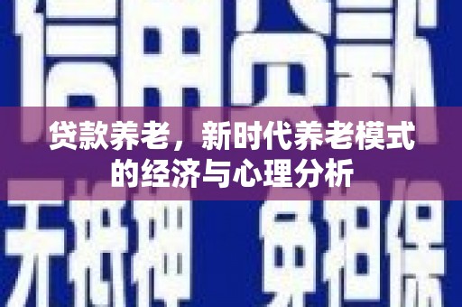 南海贷款养老，新时代养老模式的经济与心理分析