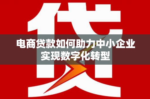 溪口电商贷款如何助力中小企业实现数字化转型