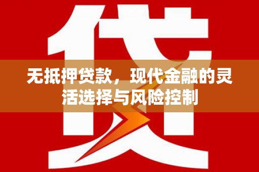 志丹无抵押贷款，现代金融的灵活选择与风险控制