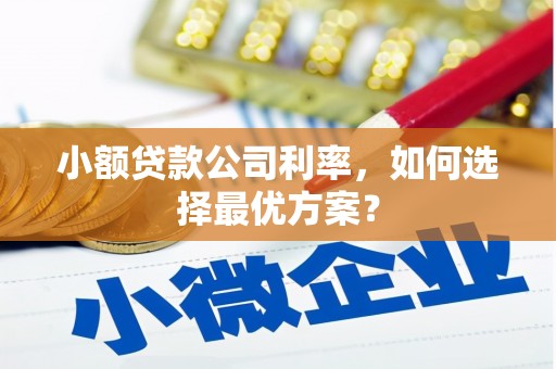 香山小额贷款公司利率，如何选择最优方案？