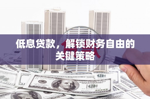 绥德低息贷款，解锁财务自由的关键策略