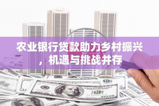 鹿港农业银行贷款助力乡村振兴，机遇与挑战并存