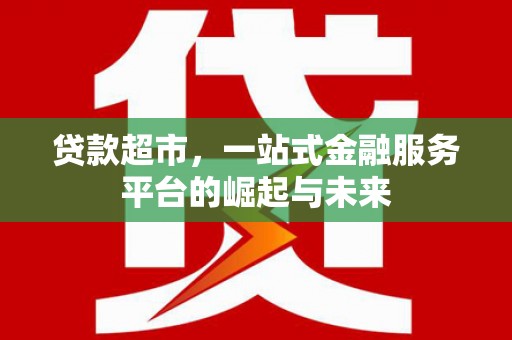 兴文贷款超市，一站式金融服务平台的崛起与未来