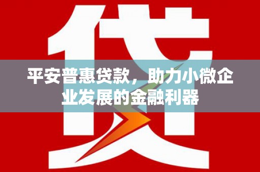 石家庄平安普惠贷款，助力小微企业发展的金融利器